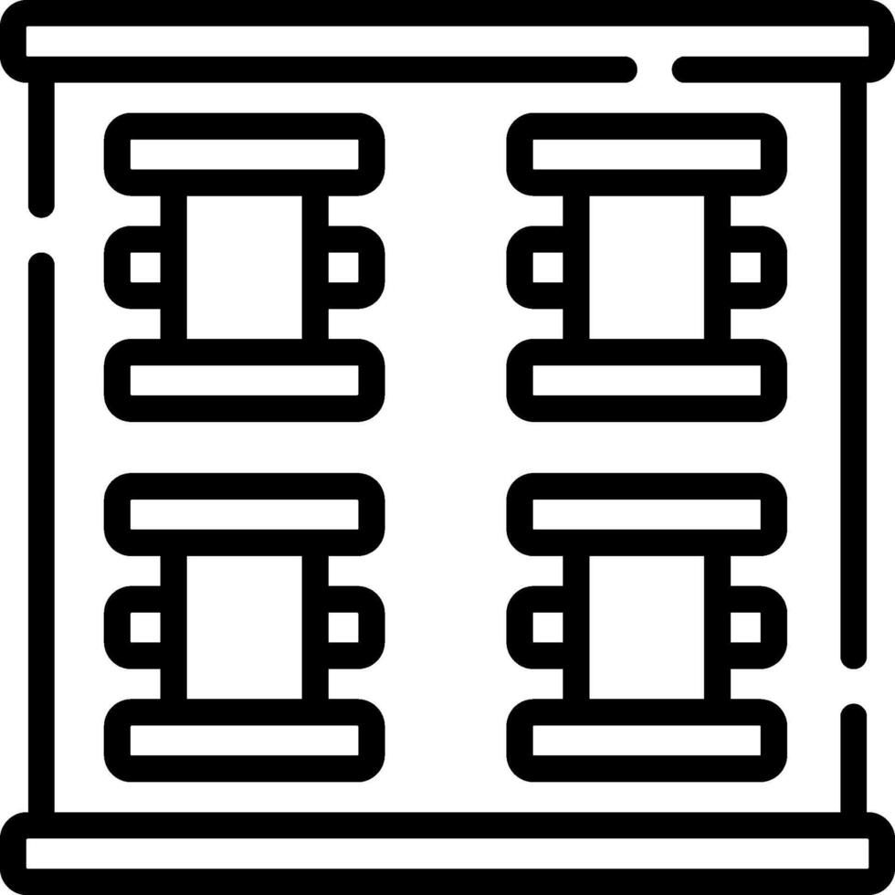 A black and white icon of a cabinet vector