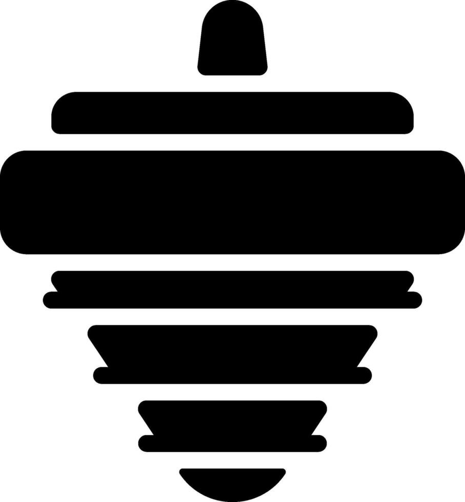 A black and white icon of a light bulb vector