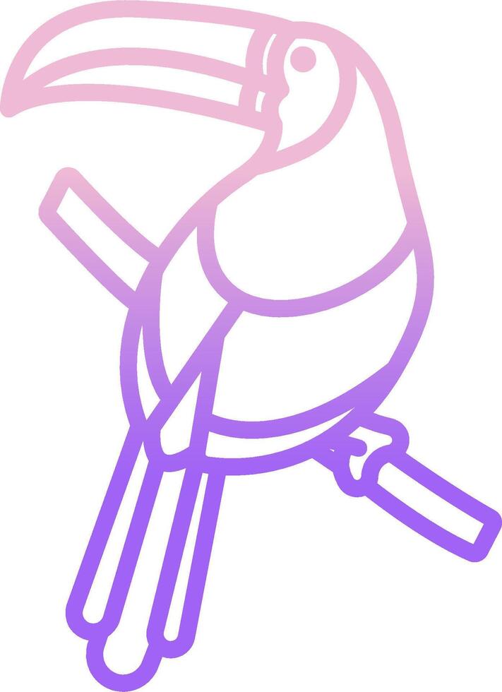 A purple and pink line drawing of a toucan vector