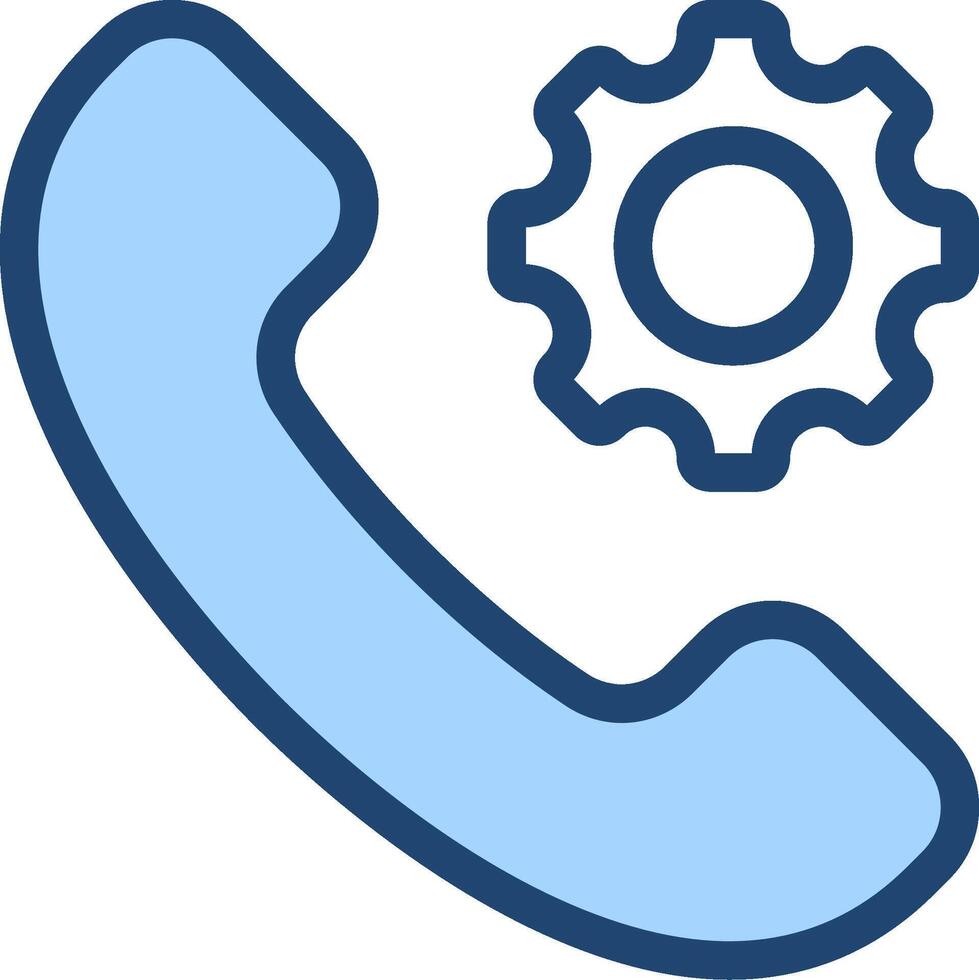 A phone with a gear wheel and a phone icon vector
