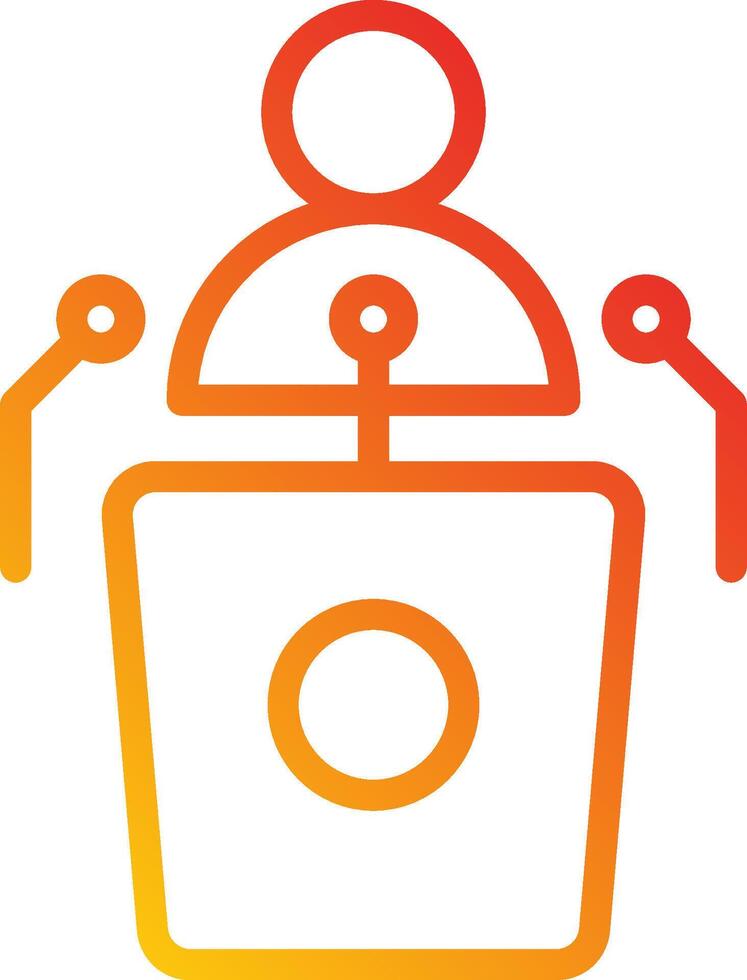 A person standing at a podium with microphones vector