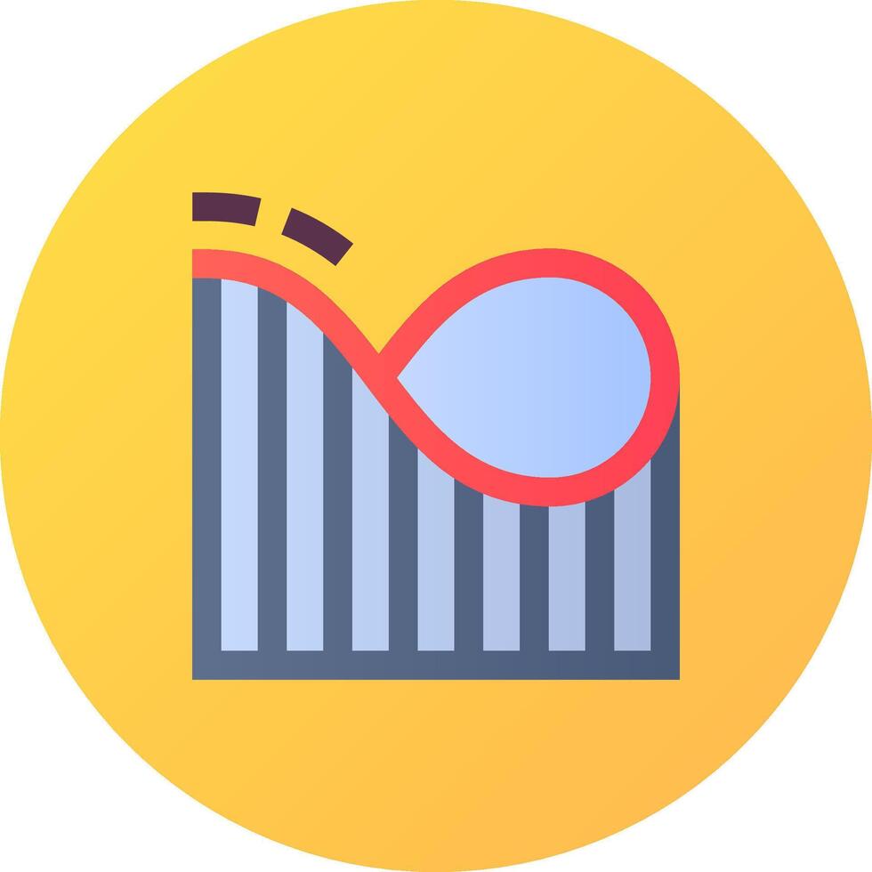 A flat icon of a bar graph vector