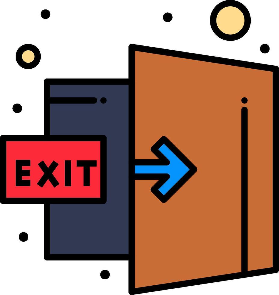 Exit door icon vector