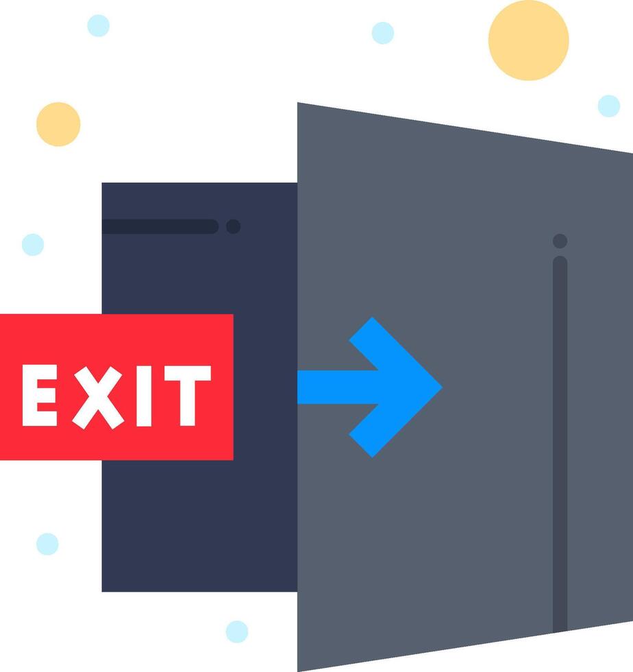 An exit sign with an arrow pointing to it vector