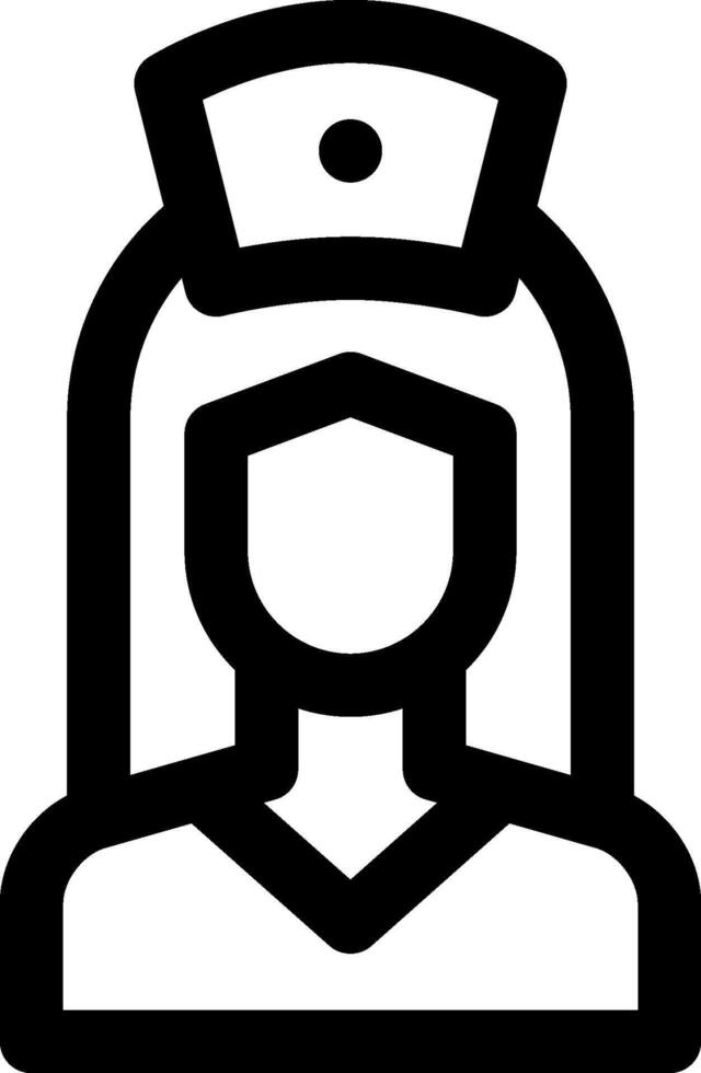 A black and white icon of a nurse vector