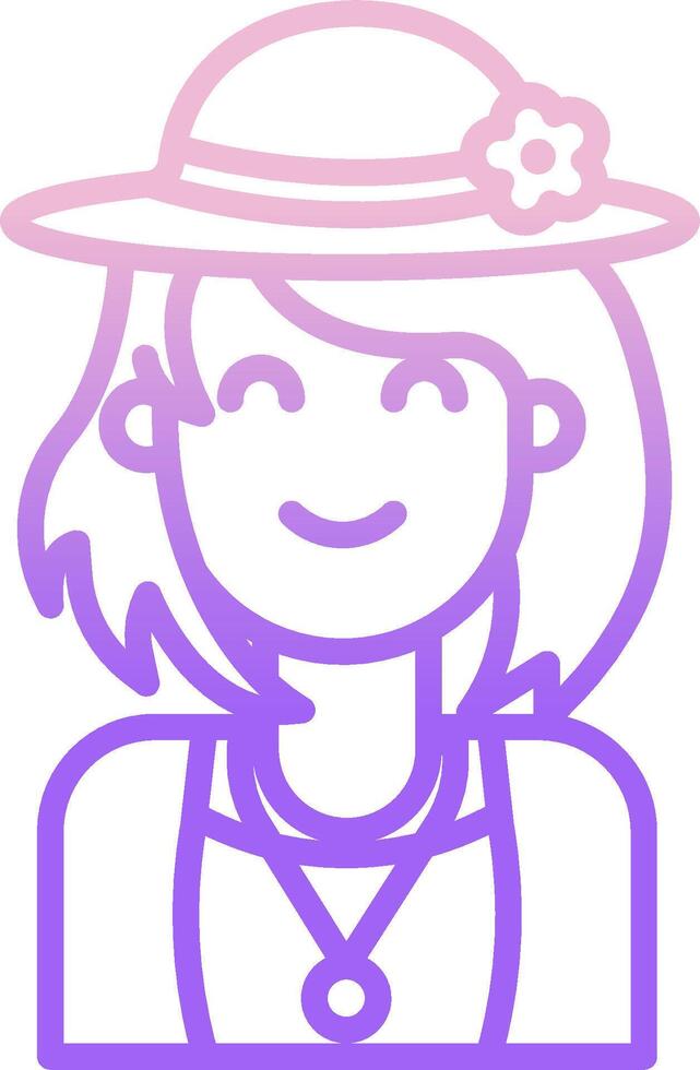 A woman wearing a hat and a necklace vector