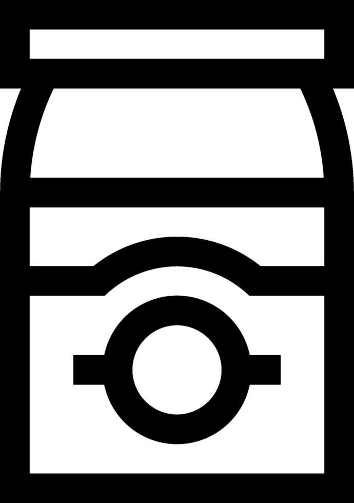 A black and white image of a box with a camera vector