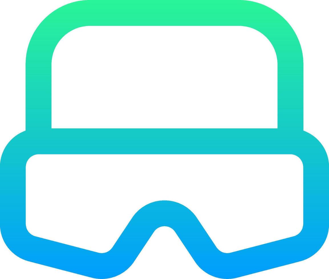 A blue and green goggles icon vector