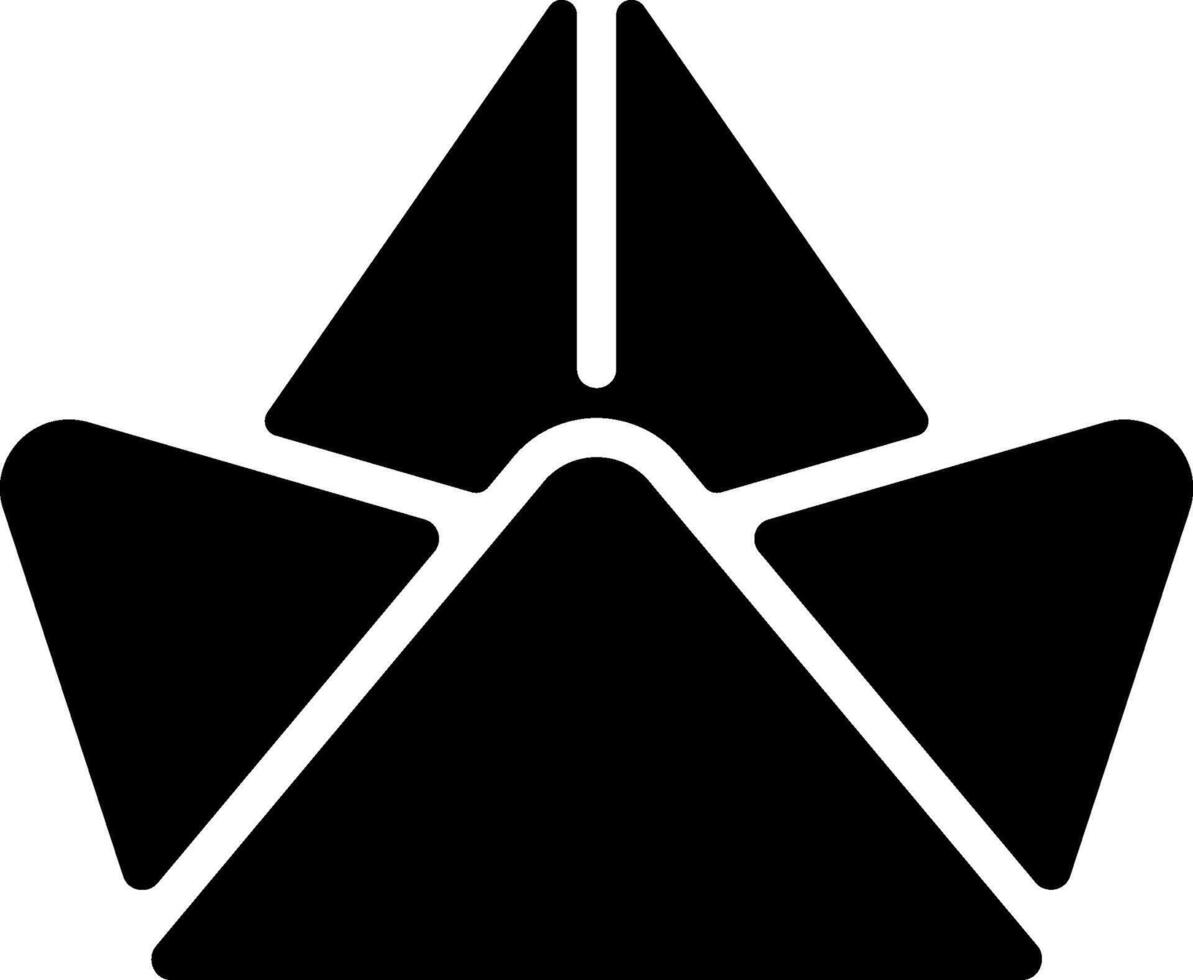 A black and white logo of a triangle vector