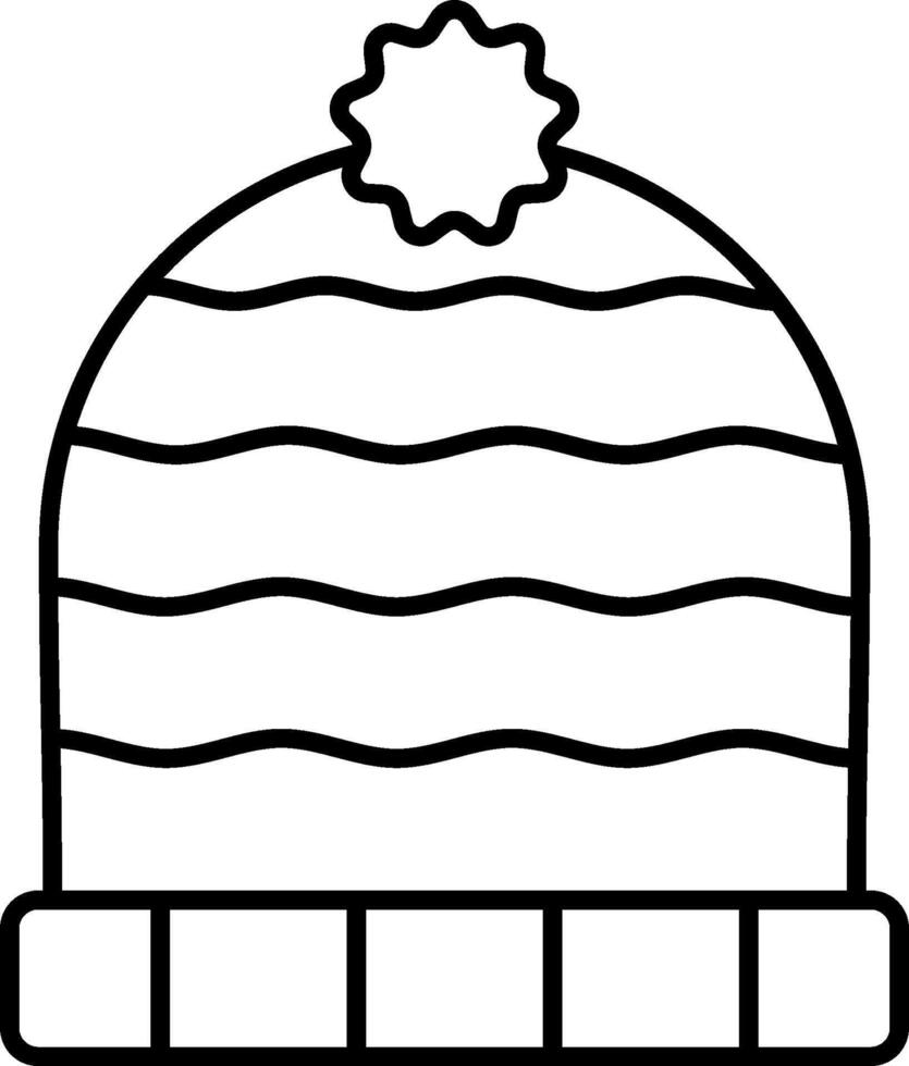 Winter hat coloring pages vector
