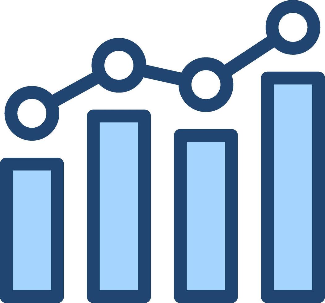 A graph showing growth in sales vector