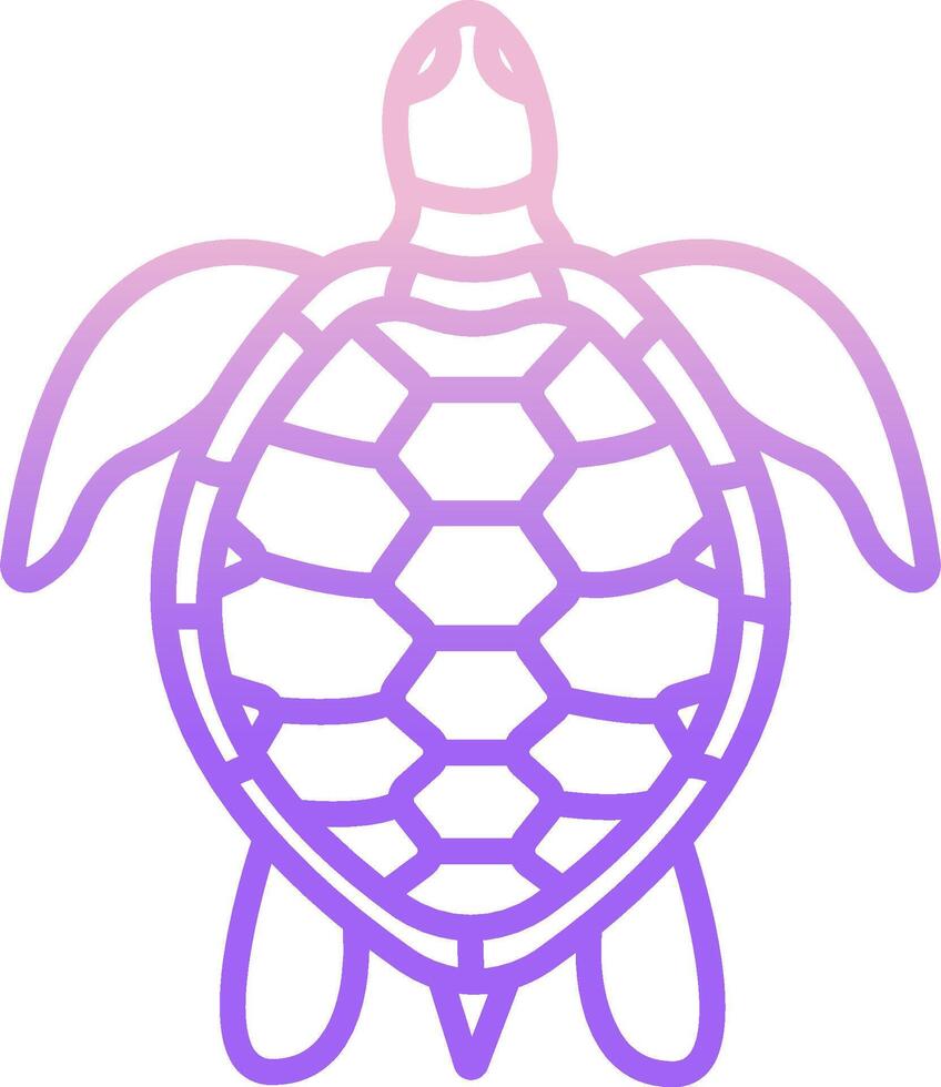 A turtle with purple and pink lines vector