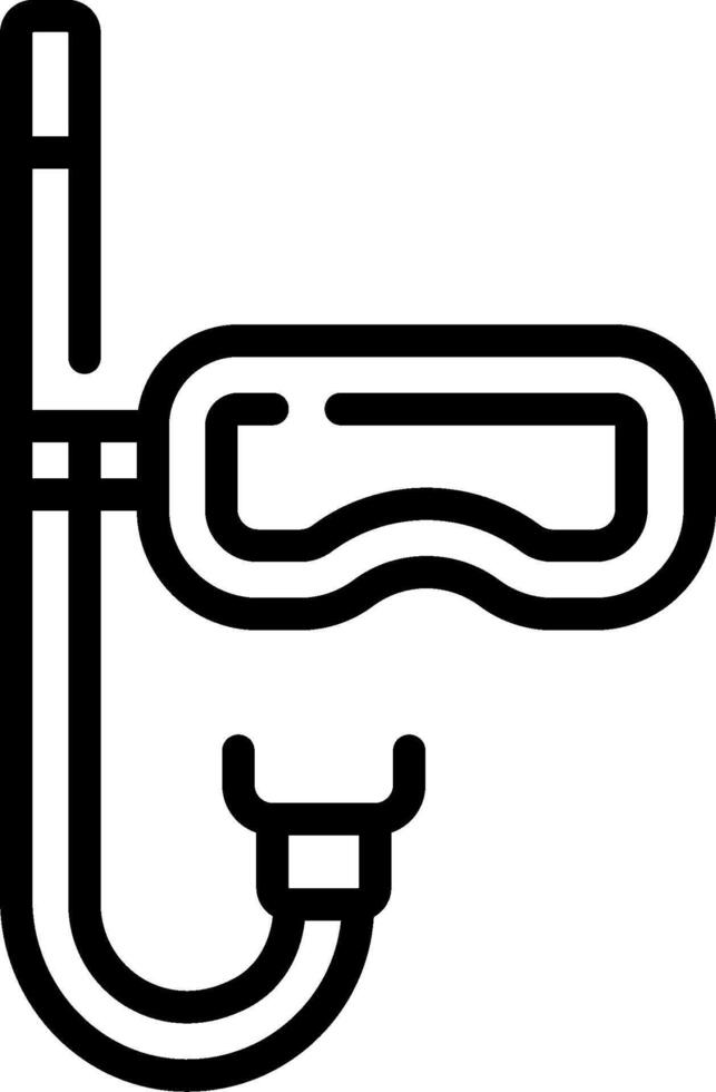 A black and white illustration of a diving mask vector