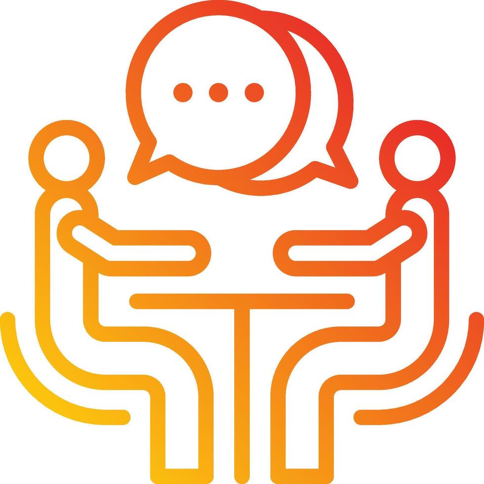 A person sitting at a table with a speech bubble above them vector