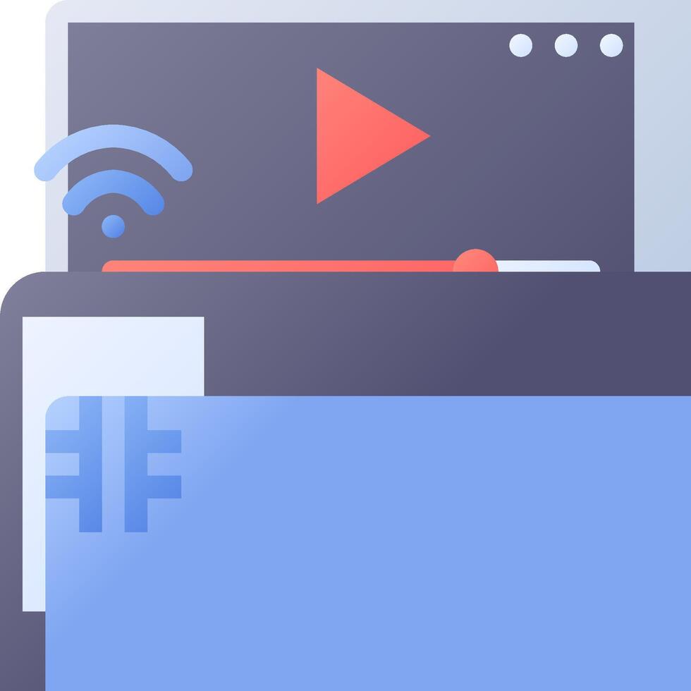 A player and a wifi icon vector
