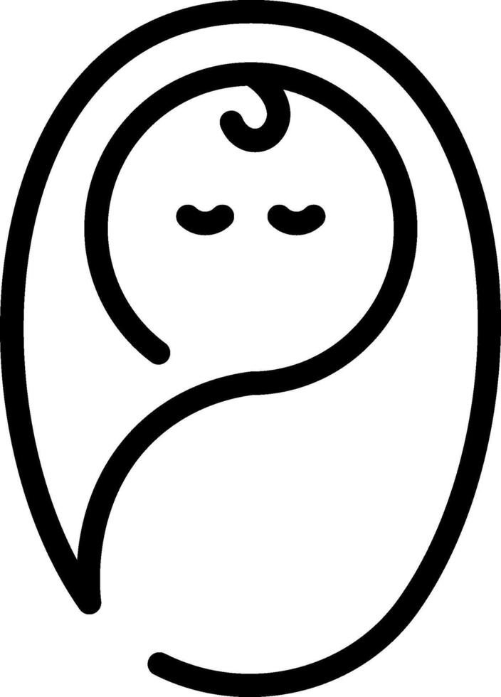 A black and white logo of a baby in a circle vector