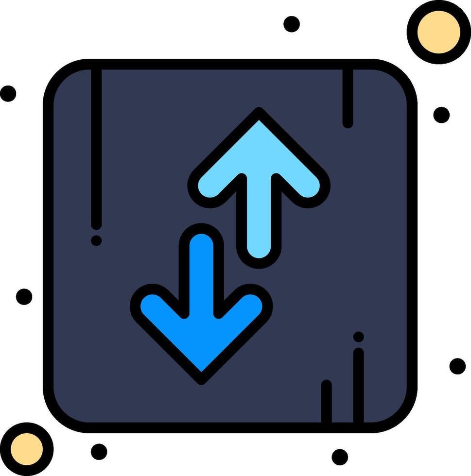 A blue arrow pointing up and a blue arrow pointing down vector
