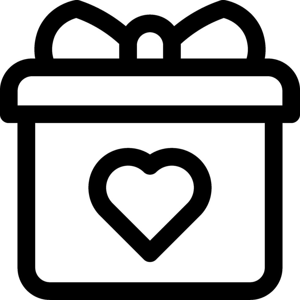 A black and white gift box with a heart inside vector