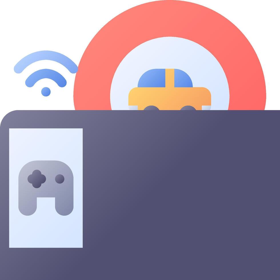 A car and a wi - fi signal are shown on a white background vector