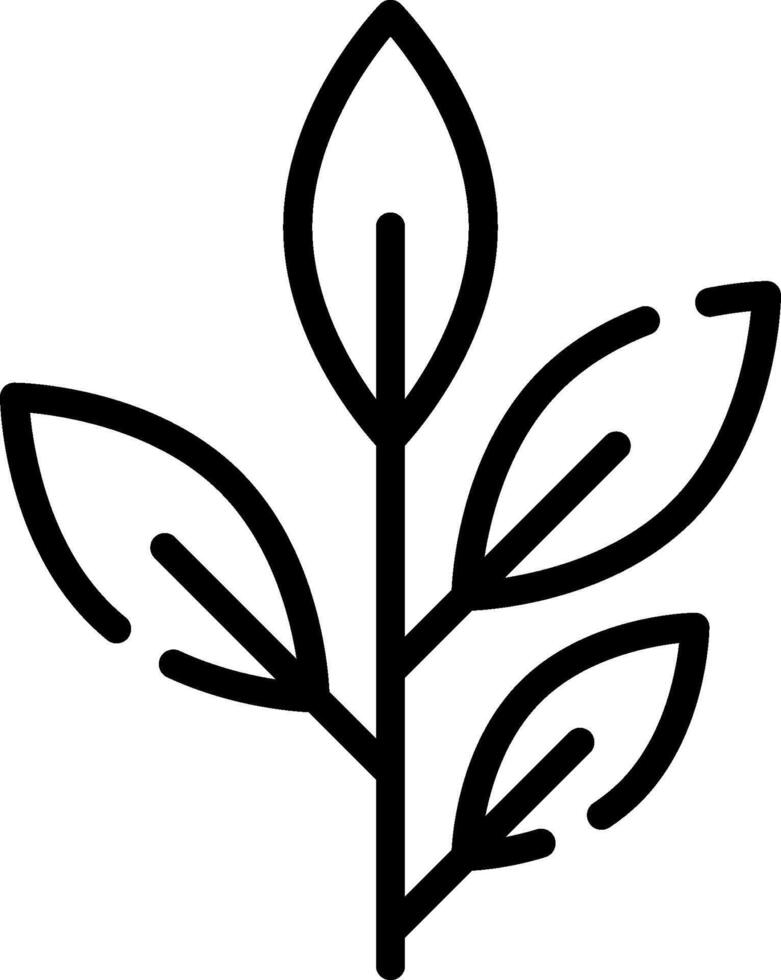 A black and white illustration of a leaf vector
