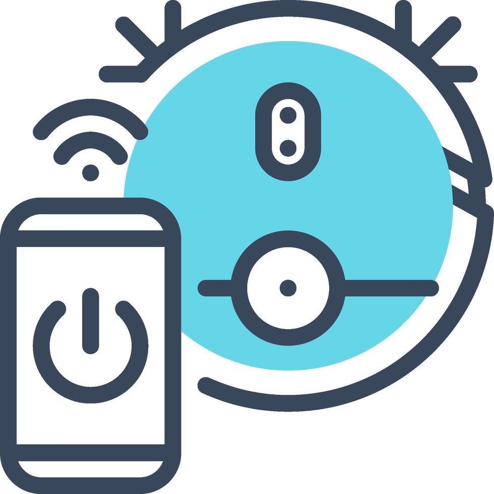 A robot with a phone and a wifi icon vector