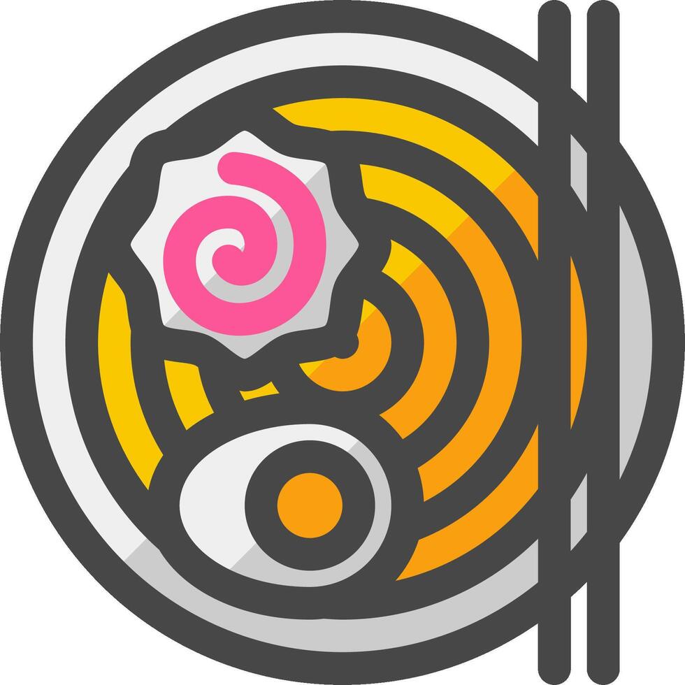 A flat icon of a bowl of ramen vector