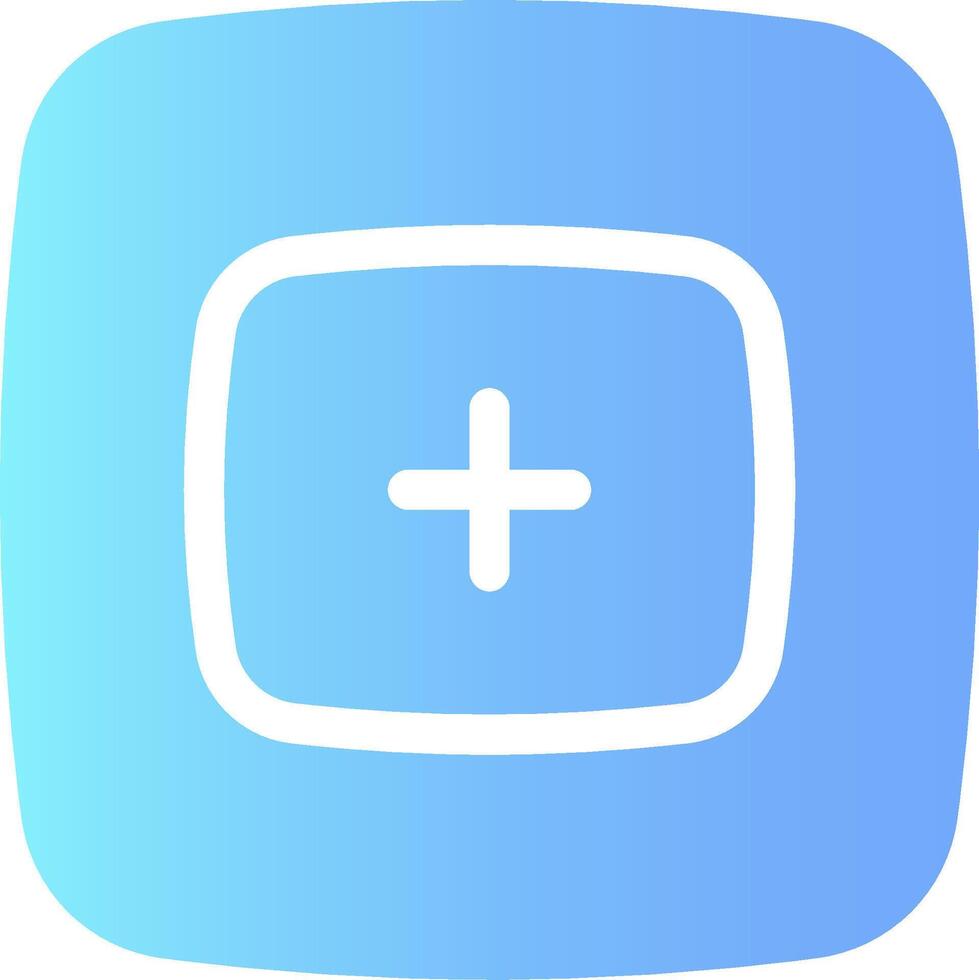 A blue square with a plus sign on it vector