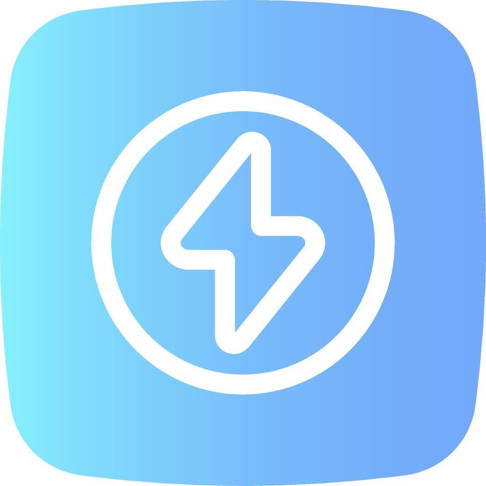 A blue and white icon with a lightning bolt vector