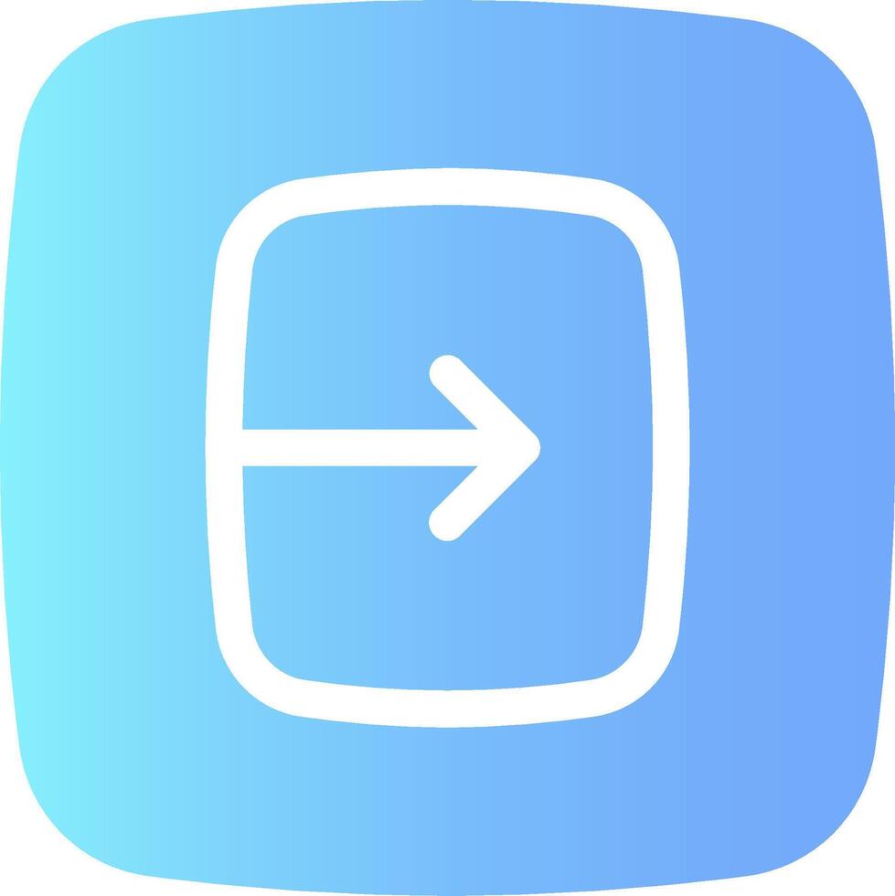 A blue and white icon with an arrow pointing to the left vector