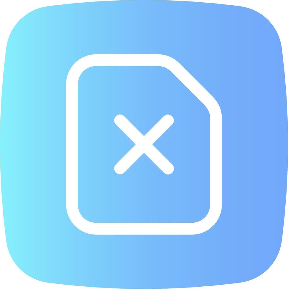 A blue square with an x on it vector