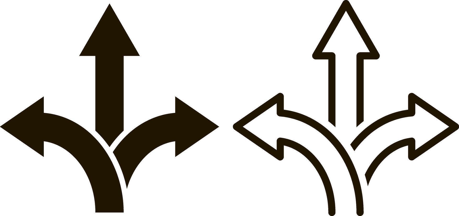 Trafic way icon collection Road arrow vector