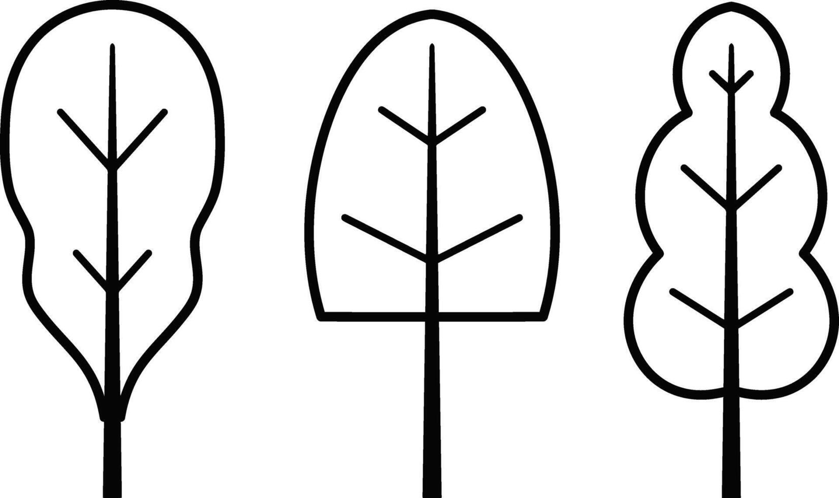 Doodle tree set icon Sketch clipart vector