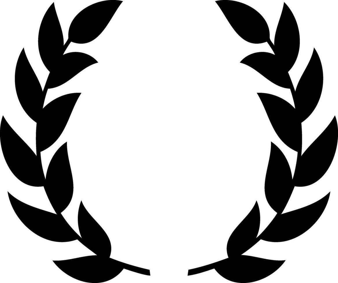 Laurel wreath icon Eco branch with leaf Frame Border vector