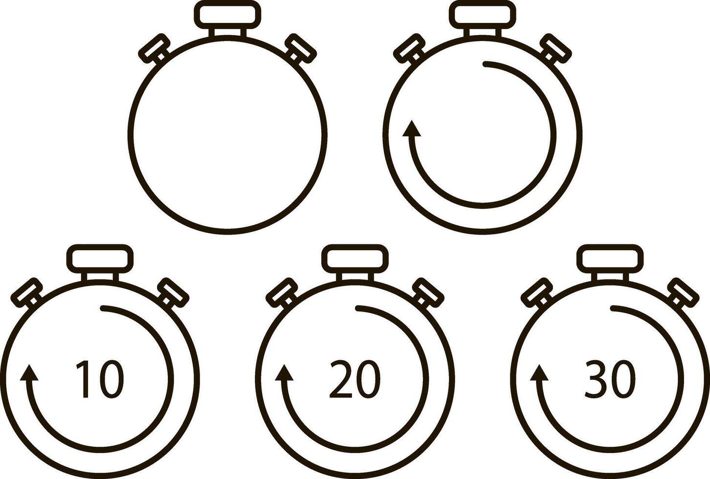 Loading Stopwatch set icon Outline clipart vector