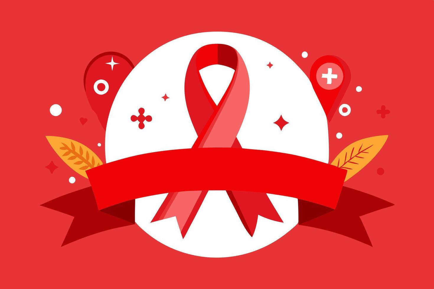 Red ribbon with a red ribbon and a red ribbon vector