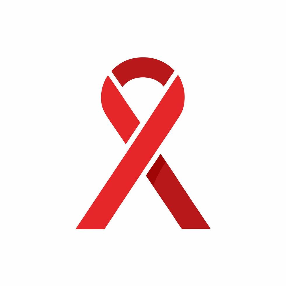 Red ribbon icon on white background vector