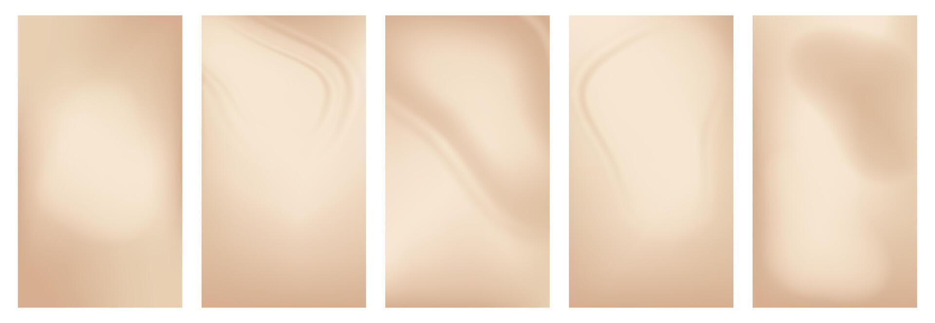 Beige gradient stories. Neutral color gradation bg for flyer or vertical poster. Abstract light cream studio backdrop for social media post. Luxury blurry promo graphic template. Taupe coffee bundle. vector