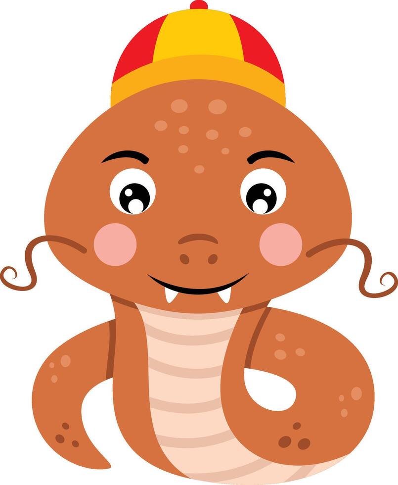 Cute chinese snake New Year 2025 vector
