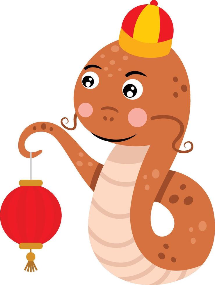 Funny chinese snake New Year 2025 vector