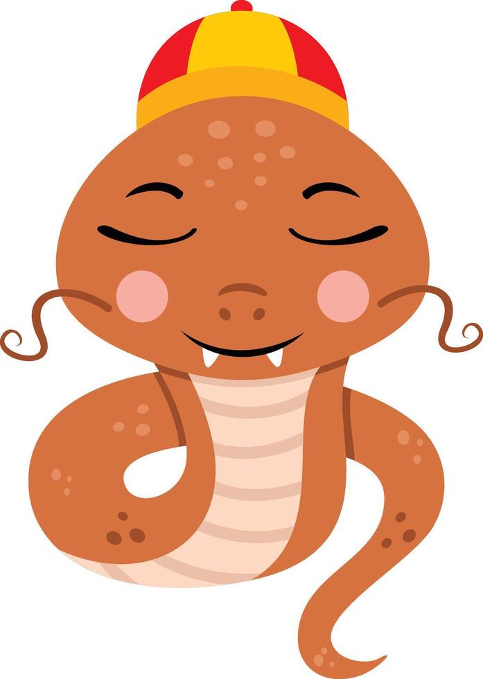 Funny chinese snake New Year 2025 vector