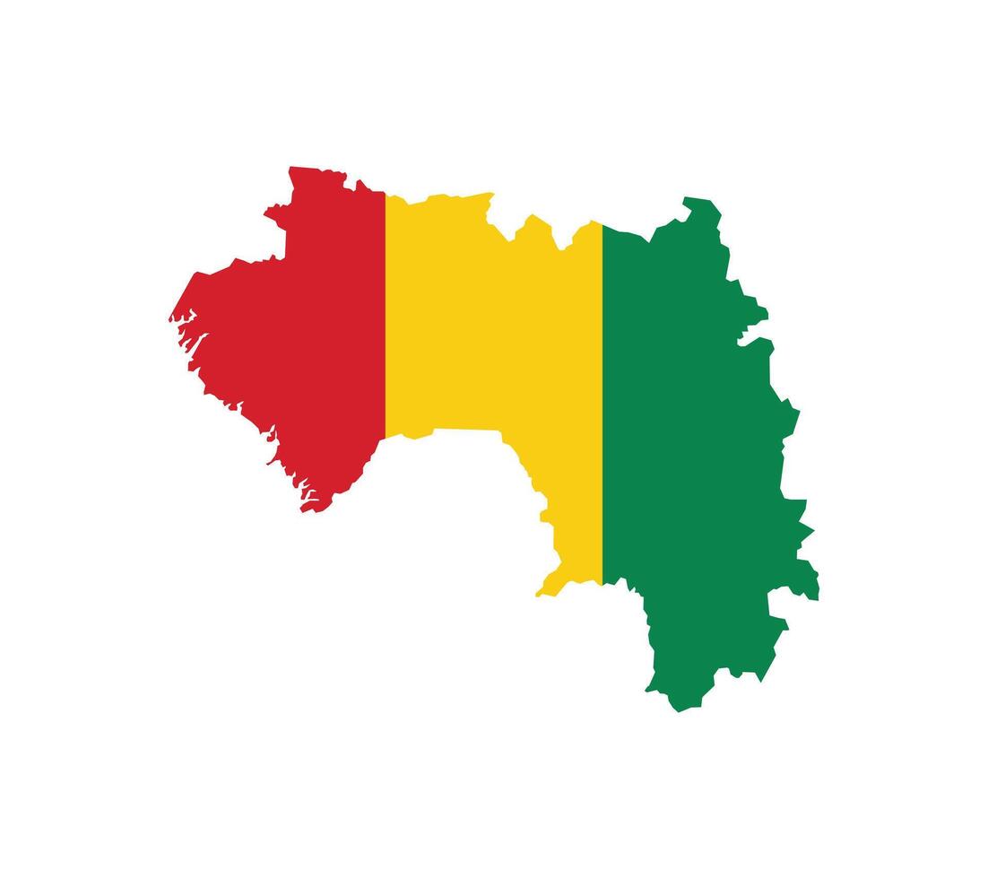 Guinea Map. Map of Guinea with national Flag. vector