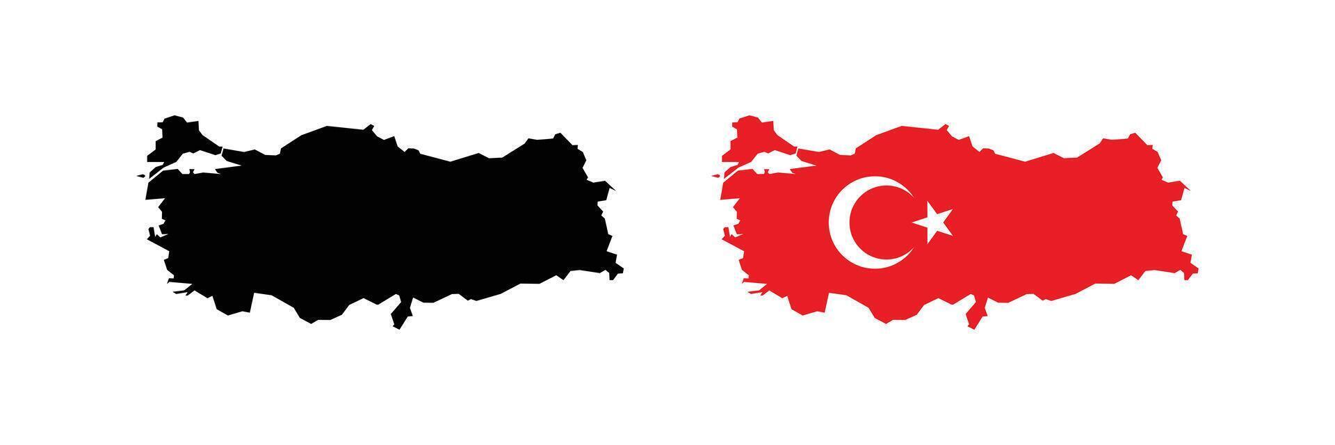 Turkey Map. Map of Turkey with National Flag. vector