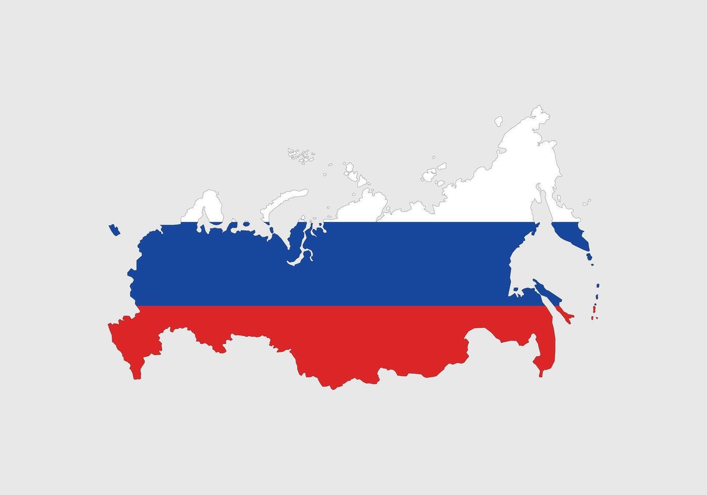 Russia Map. Map of Russia with national Flag. vector