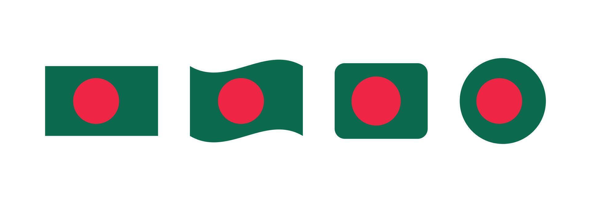 Bangladesh flag. Set of Bangladesh Flags Collection. vector