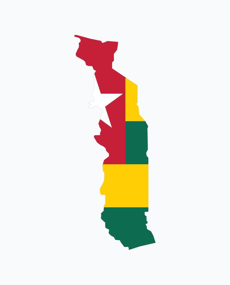 Togo Map. Map of Togo with National Flag. vector