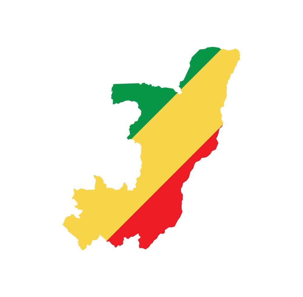 Republic of the Congo Map. Map of Republic of the Congo with National Flag. vector