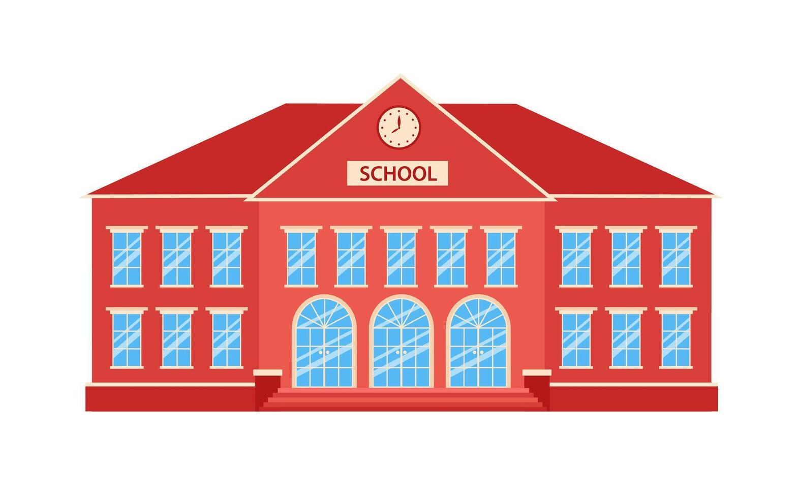 School building in flat style. vector