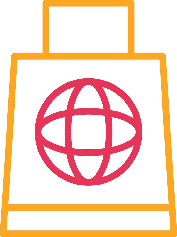 Eco Bag Line Two Color Icon vector
