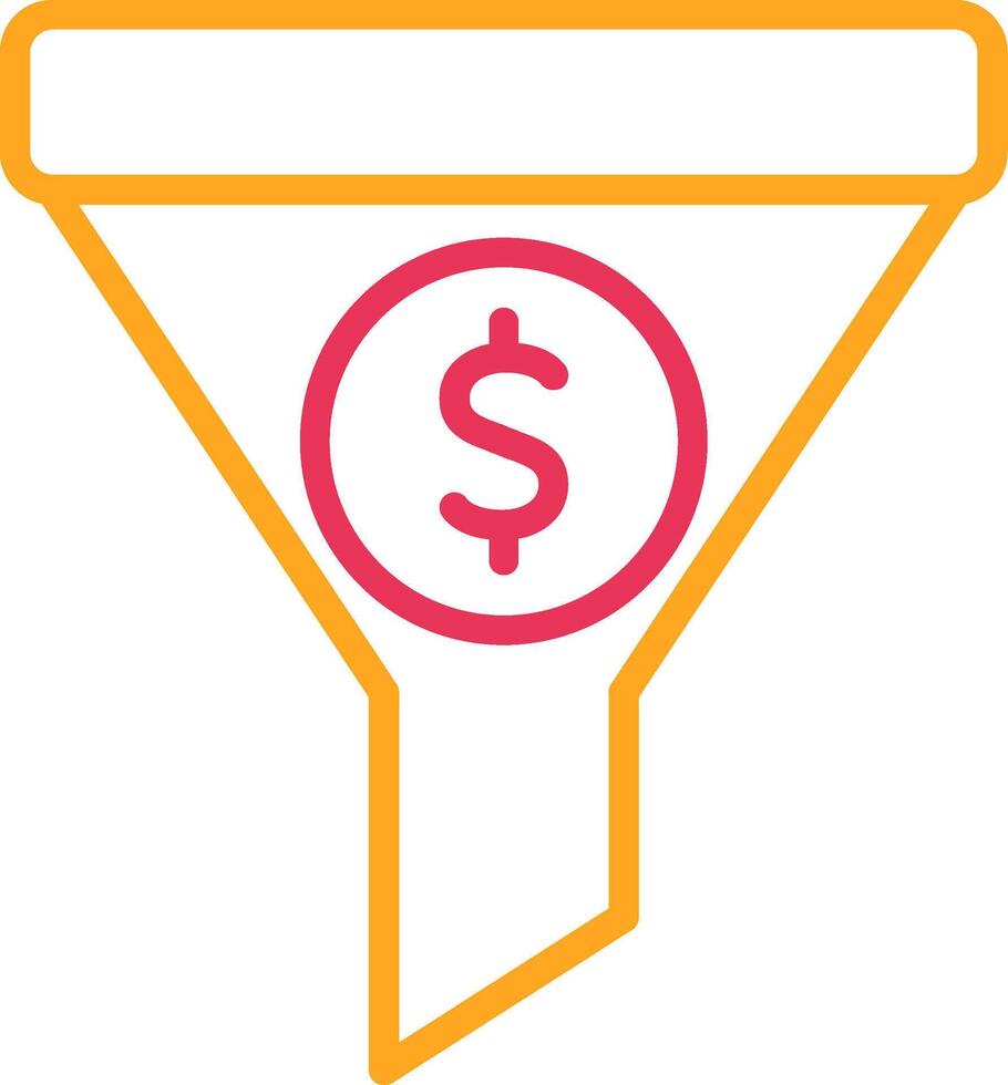 Sales Funnel Line Two Color Icon vector