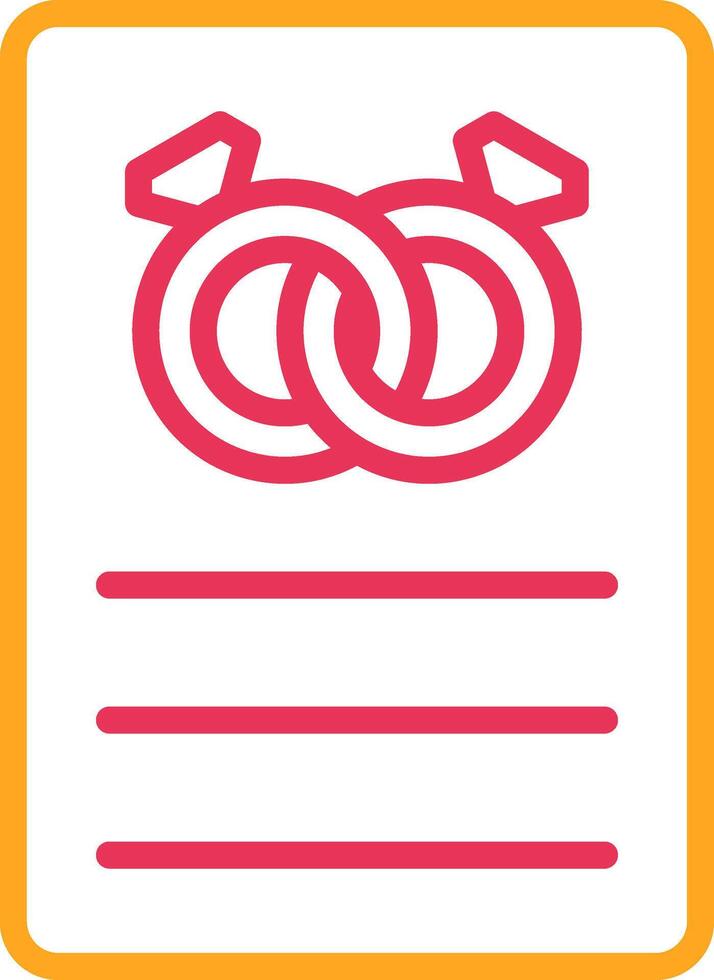 Wedding Card Line Two Color Icon vector